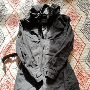 REI black raincoat